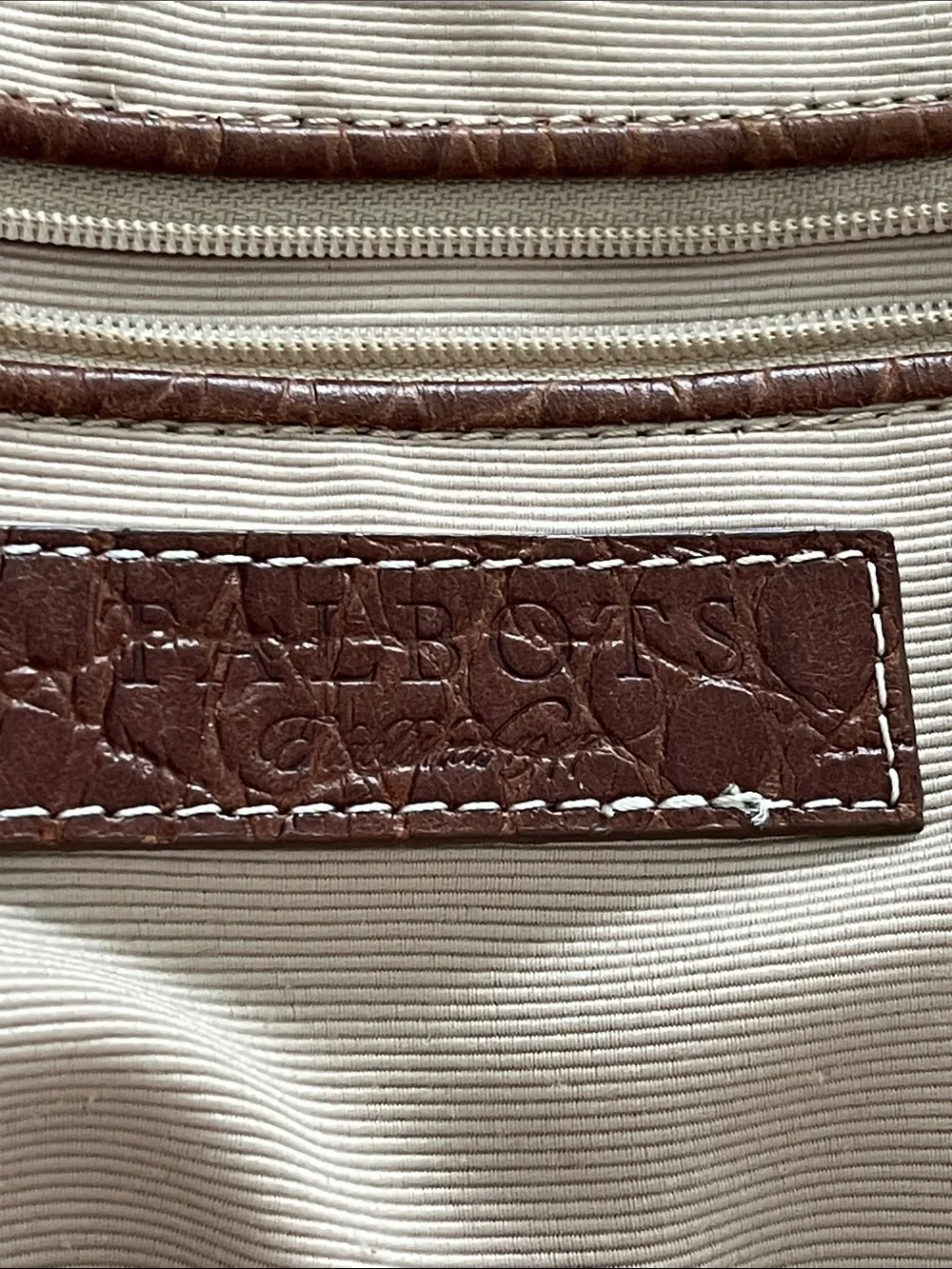 Brown Croc-Embossed Leather Top-Handle Bag from Talbots